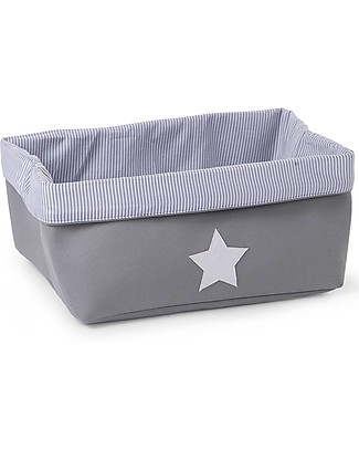 Childhome Grey Canvas Box with Star - 40x30x20 cm Storage organisers