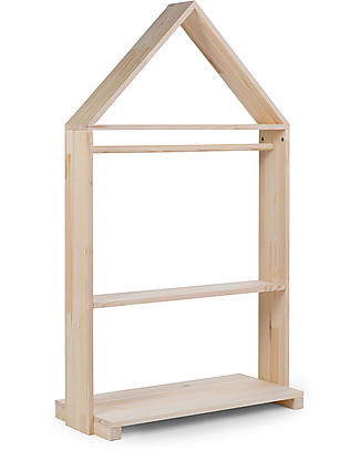Childhome House Decorative Storage Rack - Natural Wood Hangers & Hooks
