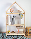 Childhome House Decorative Storage Rack - Natural Wood Hangers