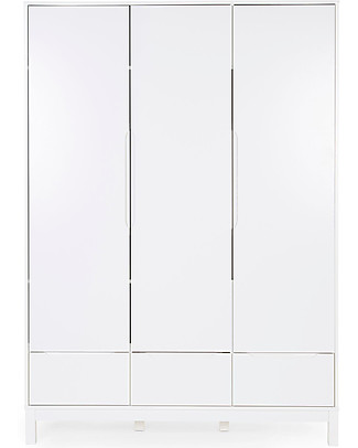 Childhome Jota White Wardrobe - 3 Doors + 3 Drawers Wardrobes