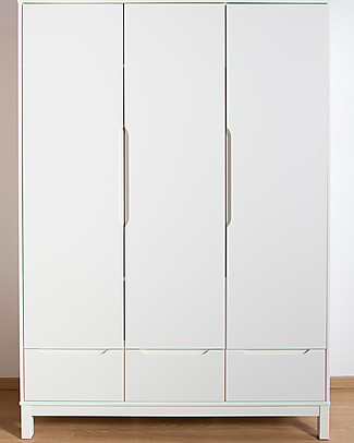 Childhome Jota White Wardrobe - 3 Doors + 3 Drawers Wardrobes
