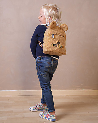 Childhome Kids My First Bag - Teddy Beige - 20x8x24 cm Small Backpacks
