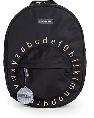 Childhome Kids School BackPack ABC - Black/Golden Small Backpacks