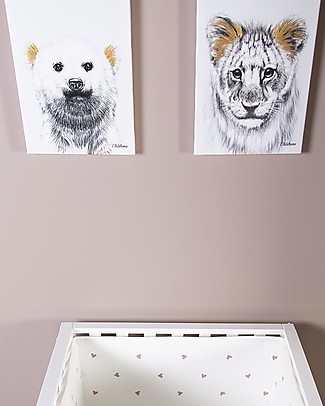 Childhome Lion Oil Painting with Golden Details - 30x40 cm Posters