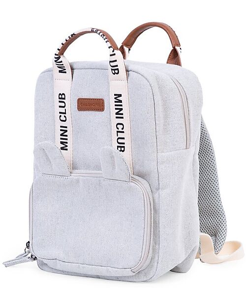 Childhome Mini Club Signature Kids Backpack - Off White -23x10x31 cm Kindergarten Backpacks