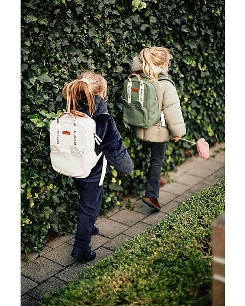 Childhome Mini Club Signature Kids Backpack - Off White -23x10x31 cm Kindergarten Backpacks