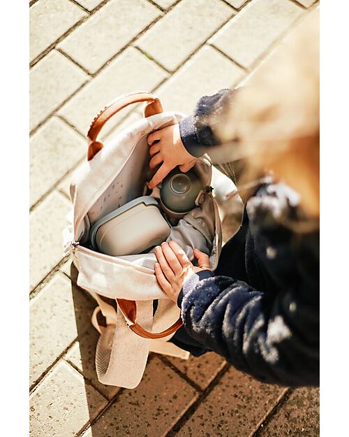 Childhome Mini Club Signature Kids Backpack - Off White -23x10x31 cm Kindergarten Backpacks