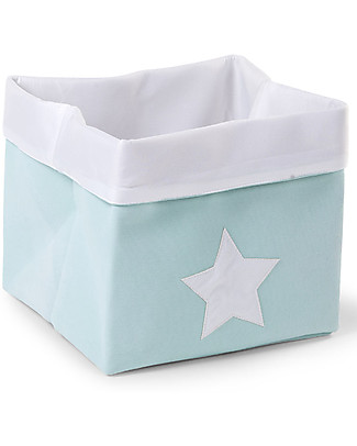 Childhome Mint Canvas Box with Star - 32x32x29 cm Storage organisers