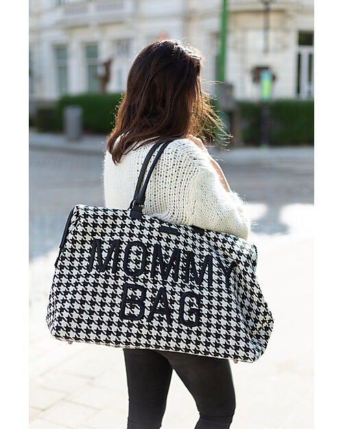 Childhome Mommy Bag Changing Bag 55 x 30 x 40 cm - Pied de Poule - Includes Changing Mat! Diaper Changing Bags