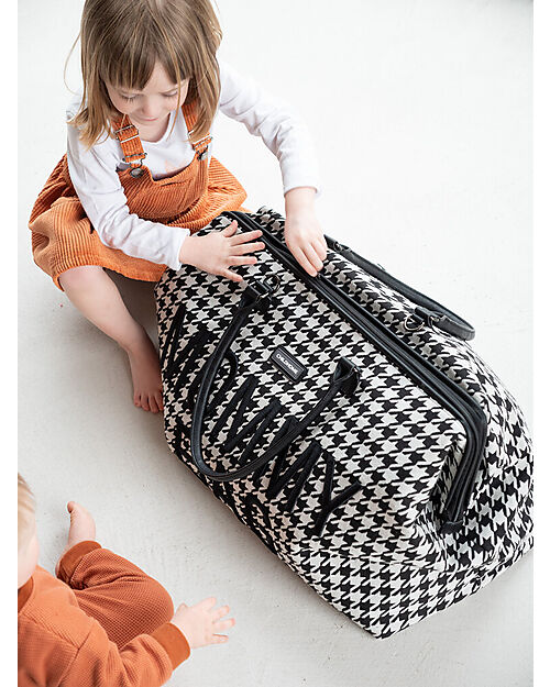 Childhome Mommy Bag Changing Bag 55 x 30 x 40 cm - Pied de Poule - Includes Changing Mat! Diaper Changing Bags
