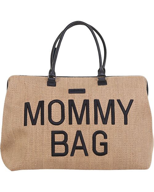Childhome Mommy Bag Changing Bag 55 x 30 x 40 cm - Raffia - Includes Changing Mat! Diaper Changing Bags