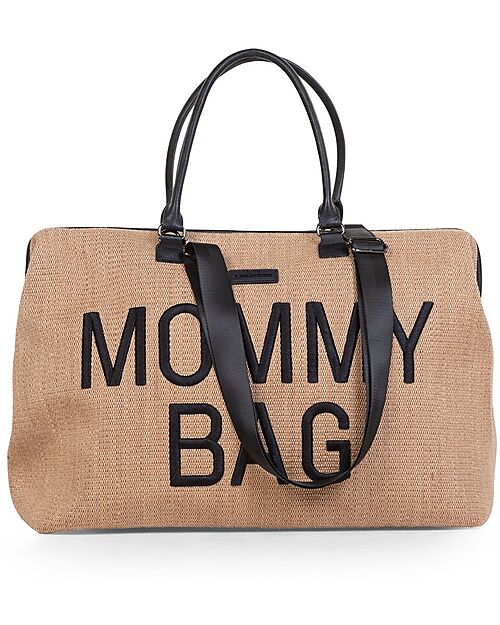 Childhome Mommy Bag Changing Bag 55 x 30 x 40 cm - Raffia - Includes Changing Mat! Diaper Changing Bags