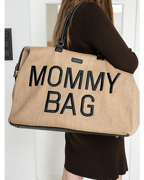 Childhome Mommy Bag Changing Bag 55 x 30 x 40 cm - Raffia - Includes Changing Mat! Diaper Changing Bags