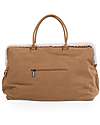 Childhome Mommy Bag Changing Bag 55 x 30 x 40 cm - Suede-Look with White Teddy Details - Includes Changing Mat! Diaper Changing Bags
