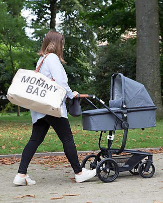 Childhome Mommy Bag Diaper Bag - 55 x 30 x 40 cm - Off white - Includes foldable changing mat! Diaper Changing Bags