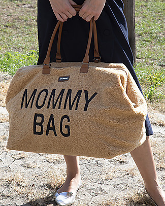 Childhome Mommy Bag - Diaper Bag - 55 x 30 x 40 cm - Teddy Beige - Includes foldable changing mat! Diaper Changing Bags & Accessories