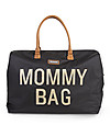 Childhome Mommy Bag Diaper Bag - 55x30x40 cm - Black and Gold - Includes foldable changing mat! Diaper Changing Bags