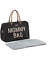 Childhome Mommy Bag Diaper Bag - 55x30x40 cm - Black and Gold - Includes foldable changing mat! Diaper Changing Bags