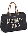 Childhome Mommy Bag Diaper Bag - 55x30x40 cm - Black and Gold - Includes foldable changing mat! Diaper Changing Bags
