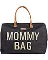 Childhome Mommy Bag Diaper Bag - 55x30x40 cm - Black and Gold - Includes foldable changing mat! Diaper Changing Bags