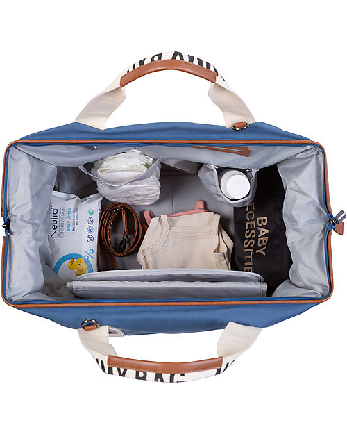 Childhome Mommy Bag - Indigo - Signature Collection - 55x30x40 cm - Includes Changing Mat! Diaper Changing Bags