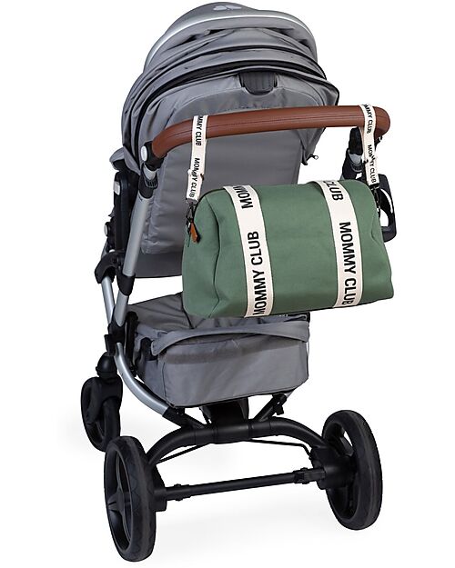 Childhome Mommy Club Signature Changing Bag in Canvas - Green - Includes Portable Changing Mat Diaper Changing Bags