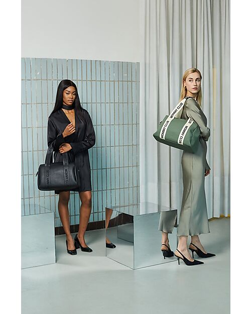 Childhome Mommy Club Signature Changing Bag in Canvas - Green - Includes Portable Changing Mat Diaper Changing Bags