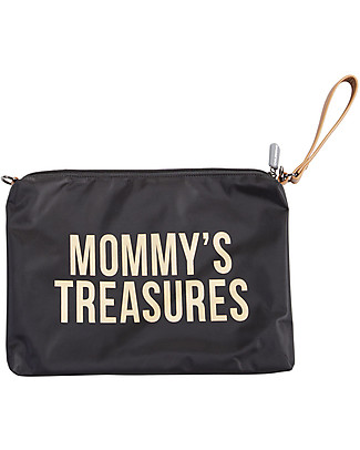 Childhome Mommy Clutch - 33x23 cm - Black Gold Makeup Bags and Pouches