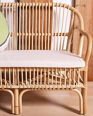 Childhome Montana Kid Bench Rattan Natural + Cushion Bench