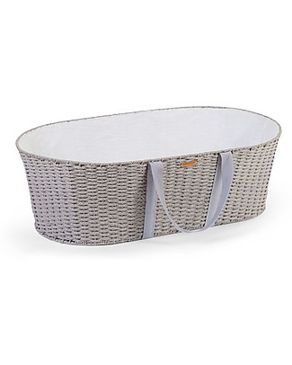 Childhome Moses Basket with Mattress, Liner and Handle - 81 x 43 cm Cribs & Moses Baskets