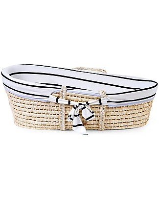 Childhome Moses Basket with Mattress + Lining + Handles - 84x47 cm - Marin Cribs & Moses Baskets