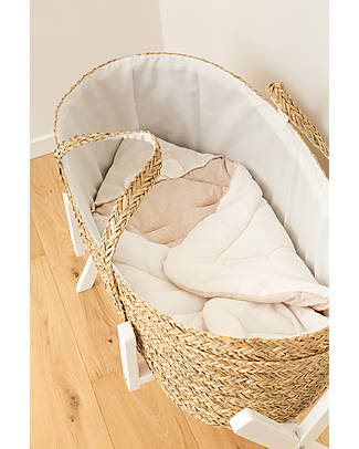 Childhome Moses Basket with Mattress + Lining + Handles - 84x47 cm - Natural Cribs & Moses Baskets
