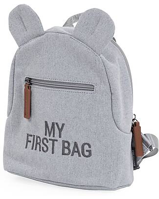 Childhome My First Bag Kids Backpack - Canvas Grey - 20 x 8 x 24 cm Kindergarten Backpacks