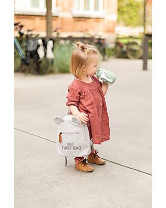 Childhome My First Bag Kids Backpack - Canvas Grey - 20 x 8 x 24 cm Kindergarten Backpacks