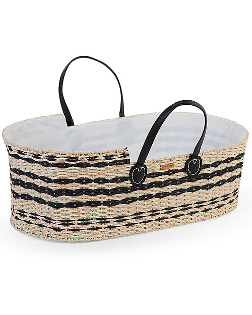 Childhome Natural Moses Basket with Mattress + Lining + Handles - 84x45 cm Cribs & Moses Baskets