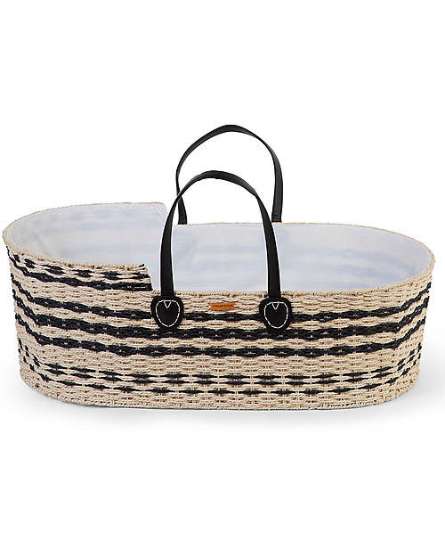 Childhome Natural Moses Basket with Mattress + Lining + Handles - 84x45 cm Cribs & Moses Baskets