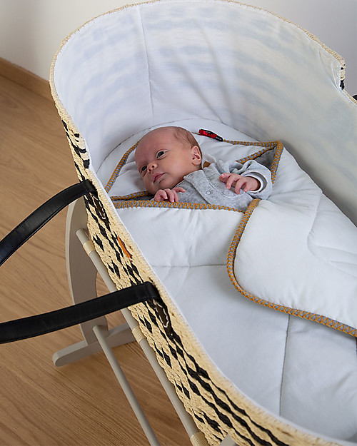 Childhome Natural Moses Basket with Mattress Lining Handles