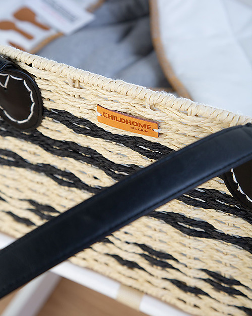 Childhome Natural Moses Basket with Mattress + Lining + Handles - 84x45 cm Cribs & Moses Baskets