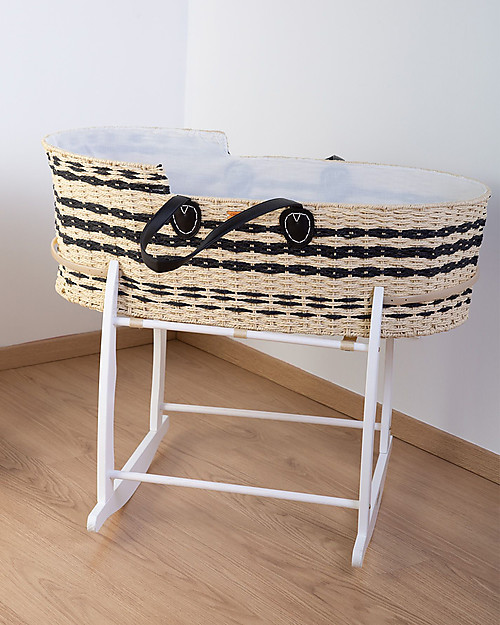 Childhome Natural Moses Basket with Mattress + Lining + Handles - 84x45 cm Cribs & Moses Baskets