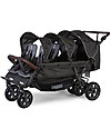 Childhome New Six Seater Stroller with Autobrake - Anthracite/Leather Look - from 6 up to 36 months Double Pushchairs