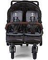 Childhome New Six Seater Stroller with Autobrake - Anthracite/Leather Look - from 6 up to 36 months Double Pushchairs