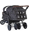 Childhome New Six Seater Stroller with Autobrake - Anthracite/Leather Look - from 6 up to 36 months Double Pushchairs