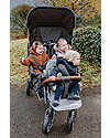 Childhome New Triplet Anthracite Stroller - Leather Handle Double Pushchairs