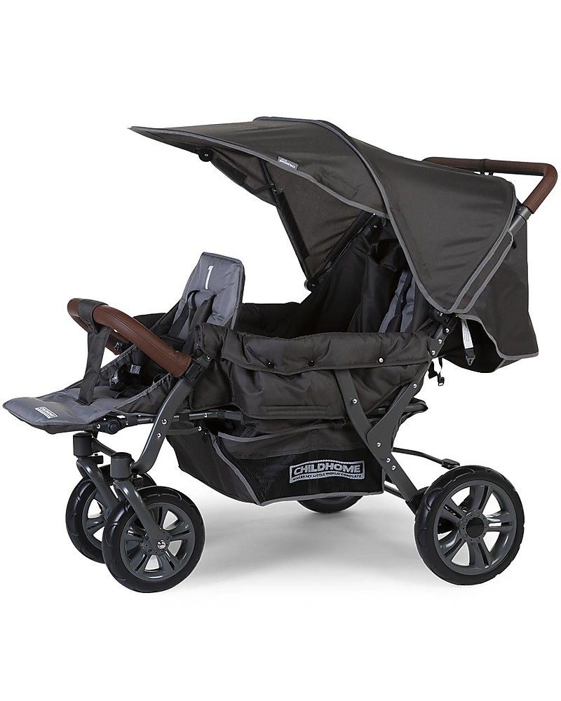 stroller with leather handle