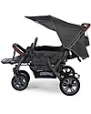 Childhome New Triplet Anthracite Stroller - Leather Handle Double Pushchairs