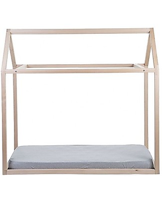 Childhome OUTLET Bed Frame House Natural, Beech Wood - 140x70 cm - Showroom Sample Montessori Beds