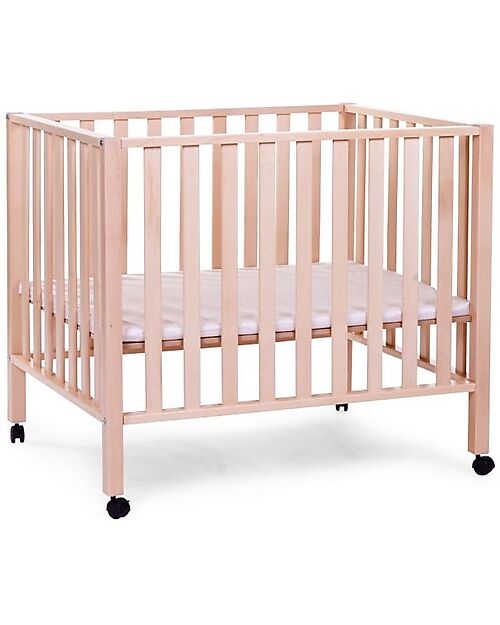 Childhome OUTLET - Cot with Wheels - 98 x 78 x 80 cm - Natural - Three Heights! - Showroom Sample Cots and Cotbeds