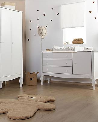 Childhome OUTLET - Romantic Extra wide Chest - 3 Drawers + Door + Changing Unit - Showroom Sample Dressers