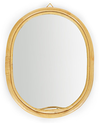 Childhome Oval Rattan Mirror - 46x37 cm Room Decorations