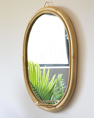Childhome Oval Rattan Mirror - 46x37 cm Room Decorations